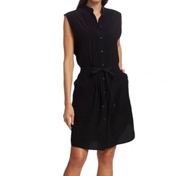Rag & Bone Sarah Classic-Fit Plissé Sleeveless Silk Shirtdress - Picture 3 of 10